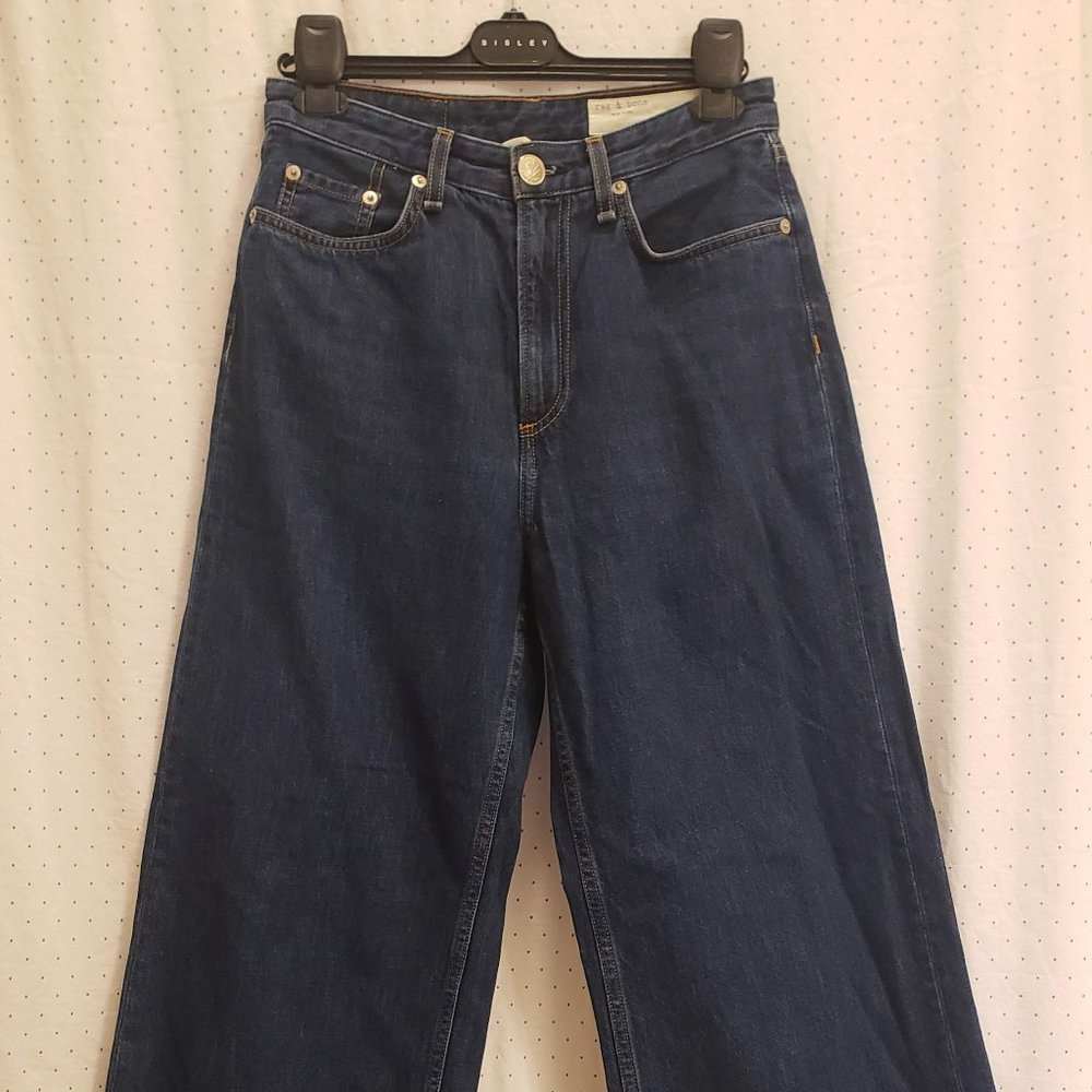 RAG & BONE SIZE 26 HIGH RISE WIDE LEGGED ANKLE JEANS
